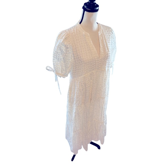 English Factory White Eyelet Maxi Dress with Puff Sleeves - Picture 6 of 7